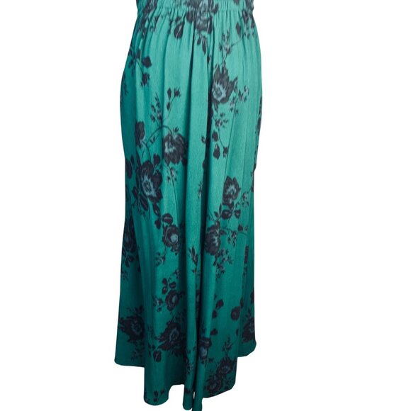 NWT Band Of The Free Small Emerald Green & Black Floral Midi Skirt Viscose - Picture 10 of 14